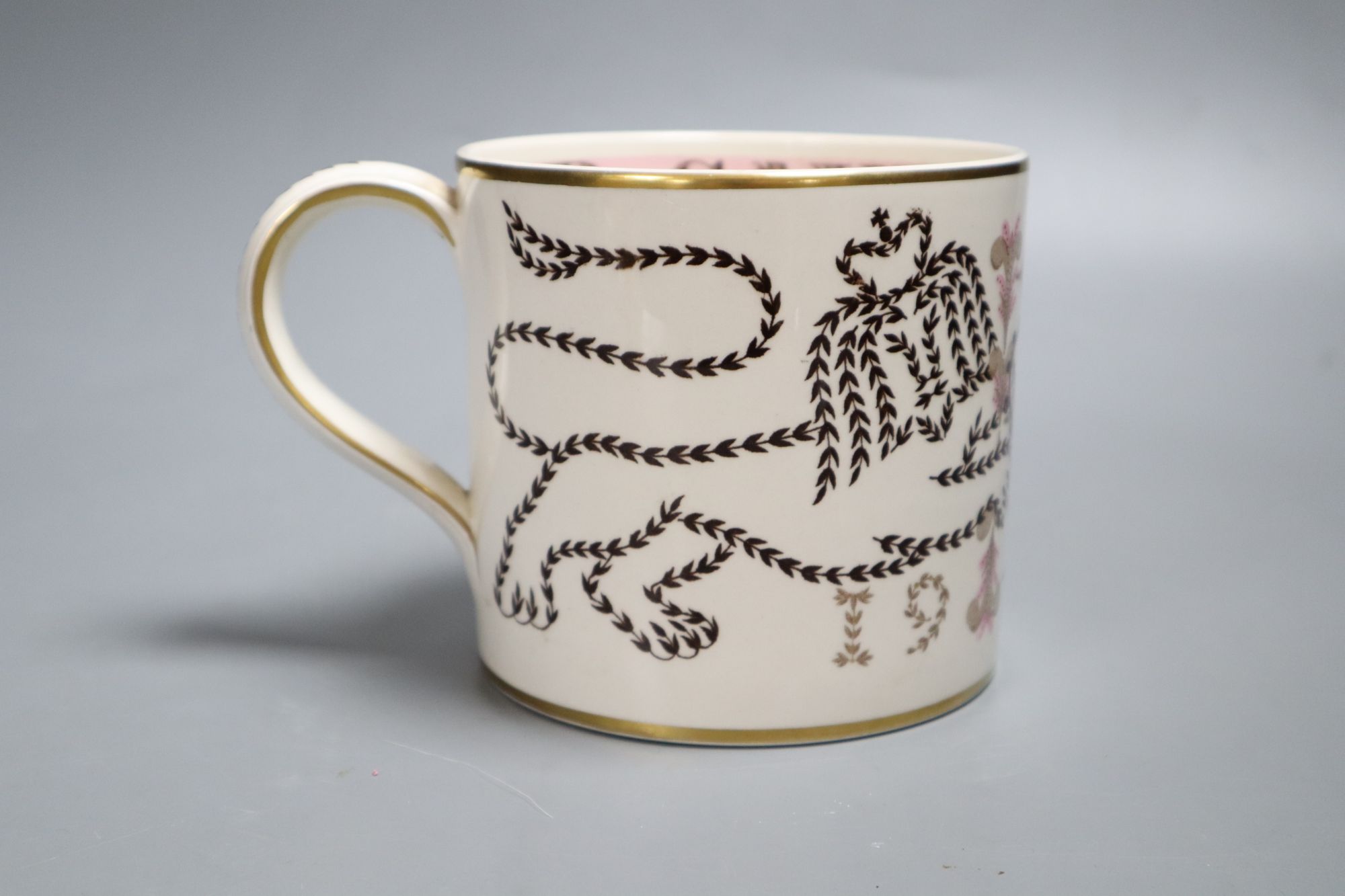 A Wedgwood Queen Elizabeth II Coronation mug, by Richard Guyatt